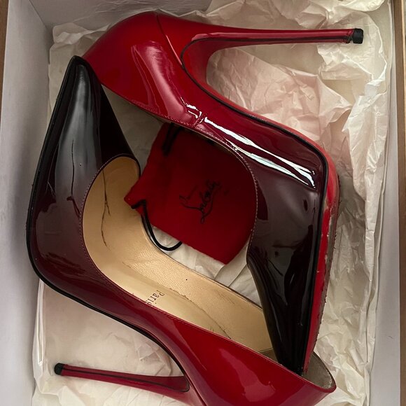 Rare Louboutin Black/Red Gradient Heels (38) - Picture 2 of 7